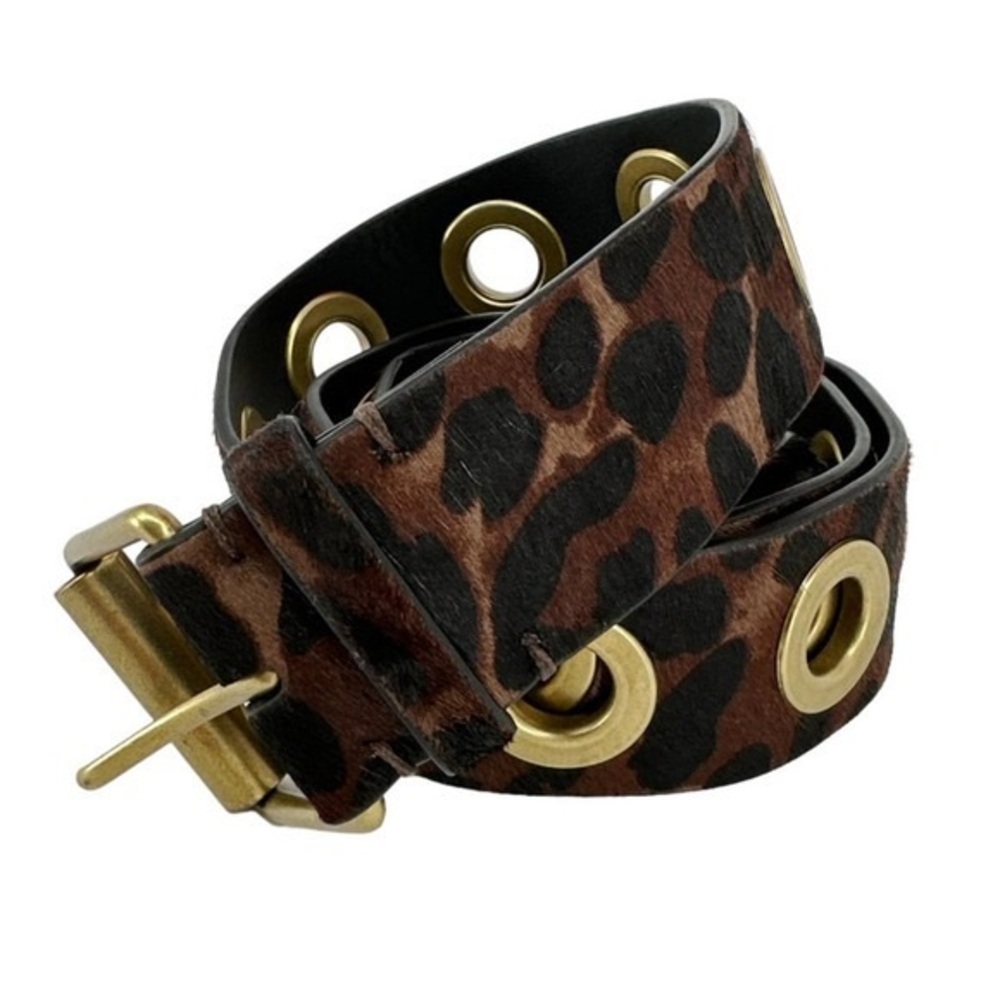 ALL SAINTS Dani Leopard Leather Belt M/L
